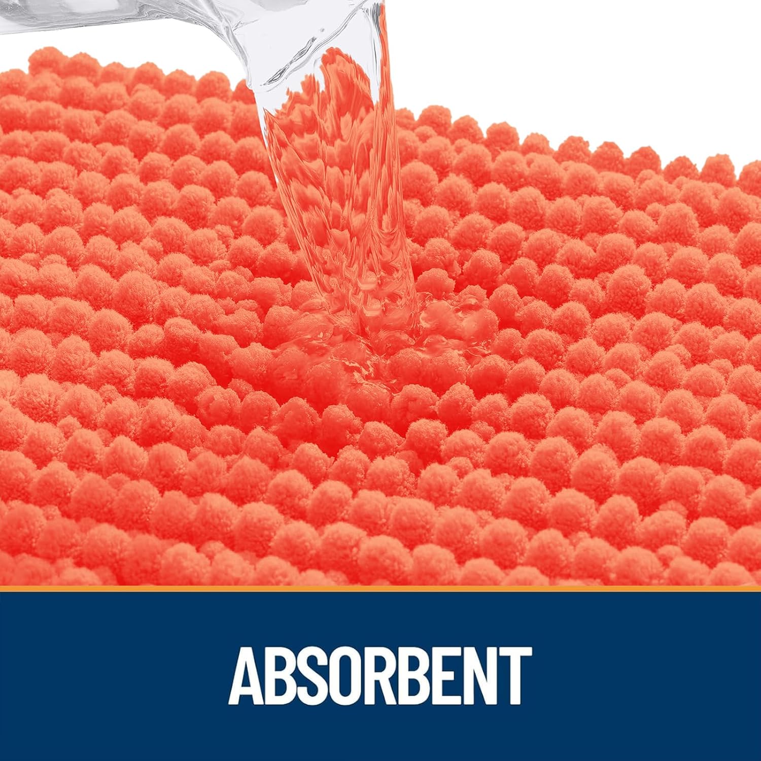 OLANLY Dog Door Mat - Ultra Absorbent Chenille Mud Doormat | Non-Slip & Washable 36x24 Coral
