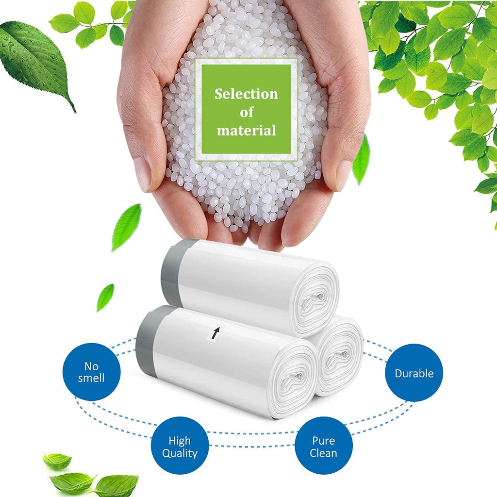 2.6 Gallon 220 Counts Strong Drawstring Trash Bags Garbage Bags by Teivio, Bathroom Bin Liners, 2,2.5,3 Gal Small Plastic Bags for home office kitchen, fit Code R 10 Liter Trash Can