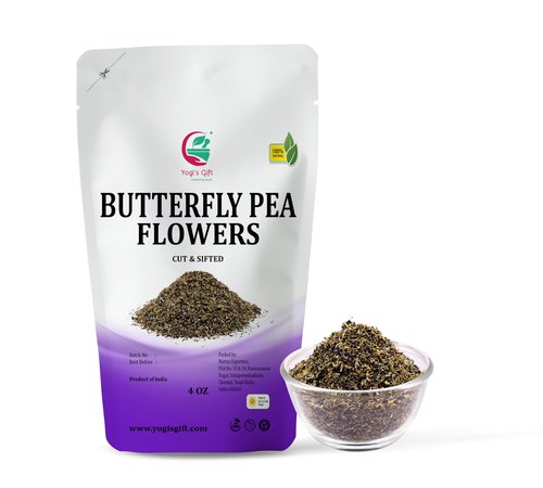 Butterfly Pea Flower 4 oz, Loose Leaf Cut & Sifted (300+ Cups), Non-GMO Dried Flowers, Natural Blue, Purple Drinks & Food Coloring, Premium Quality, By Yogi’s Gift®