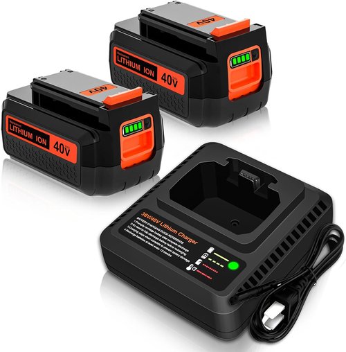 LBX2040 | 2-Pack 3600mAh Lithium-Ion Replacement Battery & Charger for Black & Decker 40V Tools - Orange