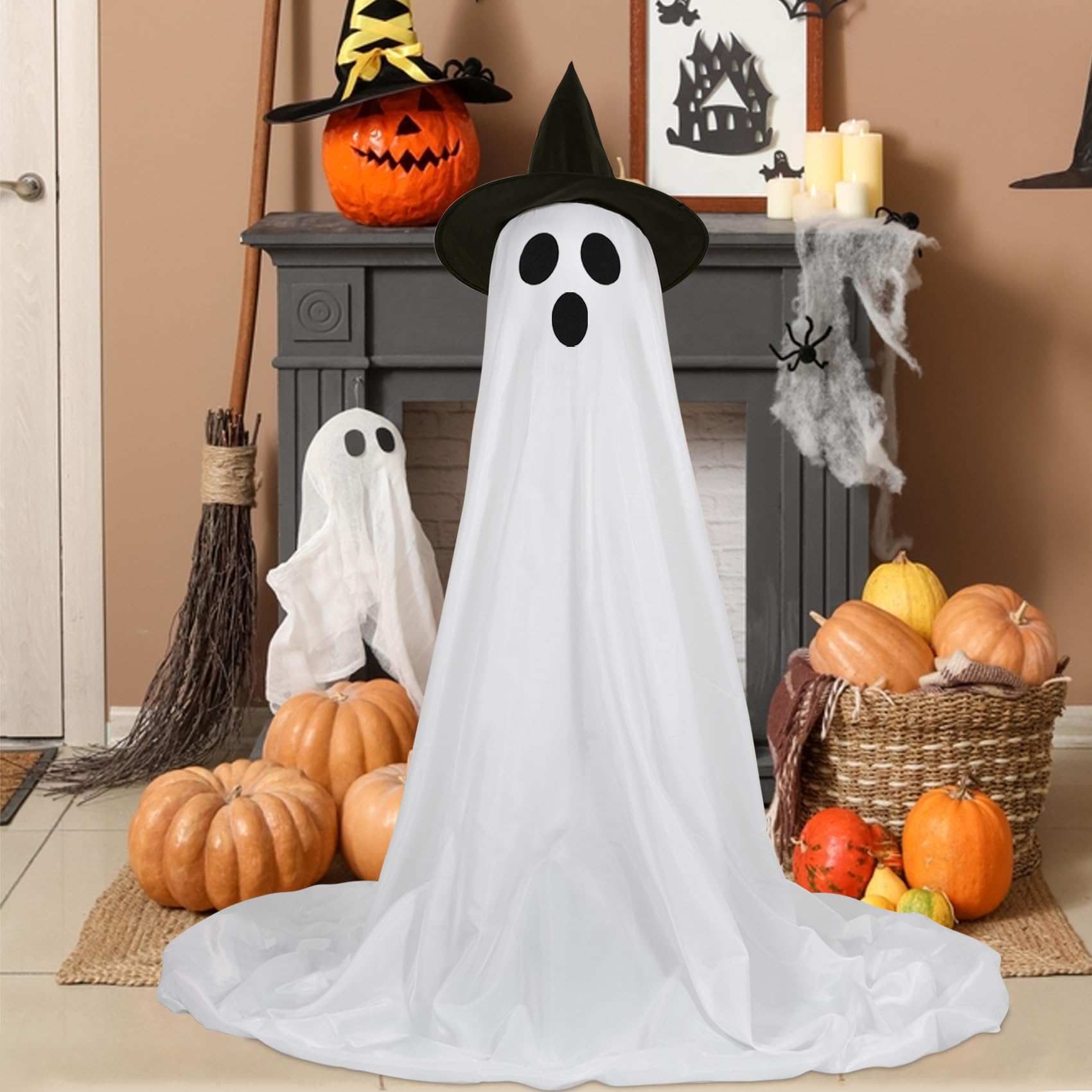 HYRIXDIRECT Halloween Decorations Indoor Outdoor, 2 Packs Light Up Spooky Ghost Halloween Decor Crafts Kit Indoor Cute Party Ghosts Decorations for Yard, Home, Room, Fireplace, Gardens