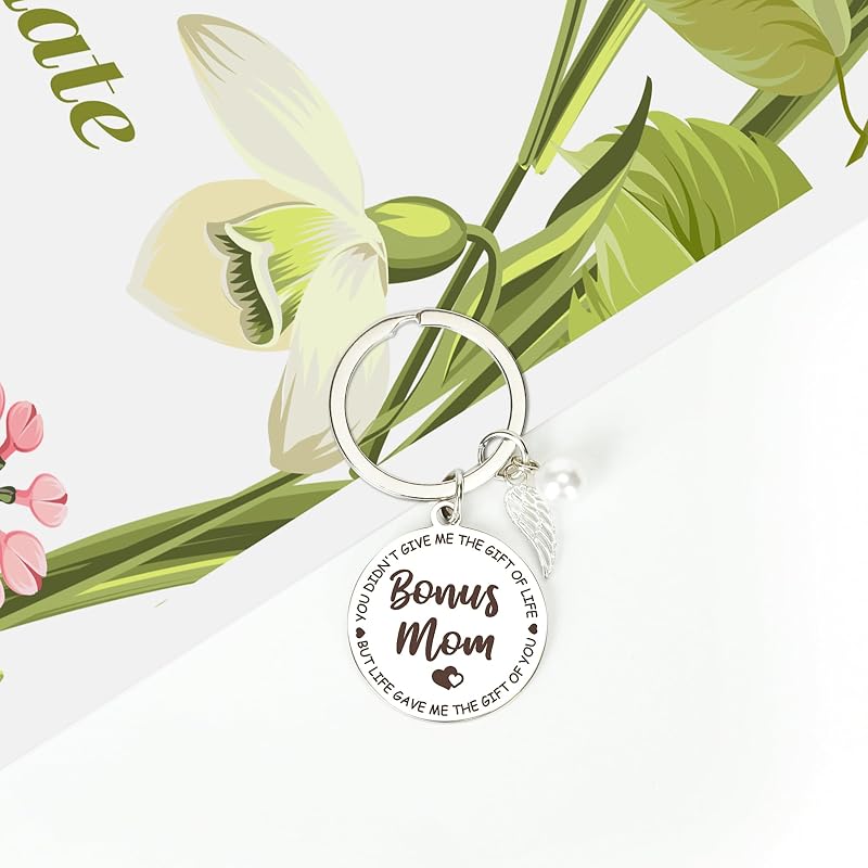 Variation of THIS listing: Best Bonus Mom Ever Gift Set – Coffee Mug, Lavender Soy Candle, Pearl Wing Keychain & Ceramic Heart Ornament