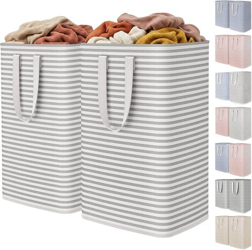 Lifewit Laundry Basket - 80L Collapsible Hamper with Reinforced Handles | Waterproof Grey Design
