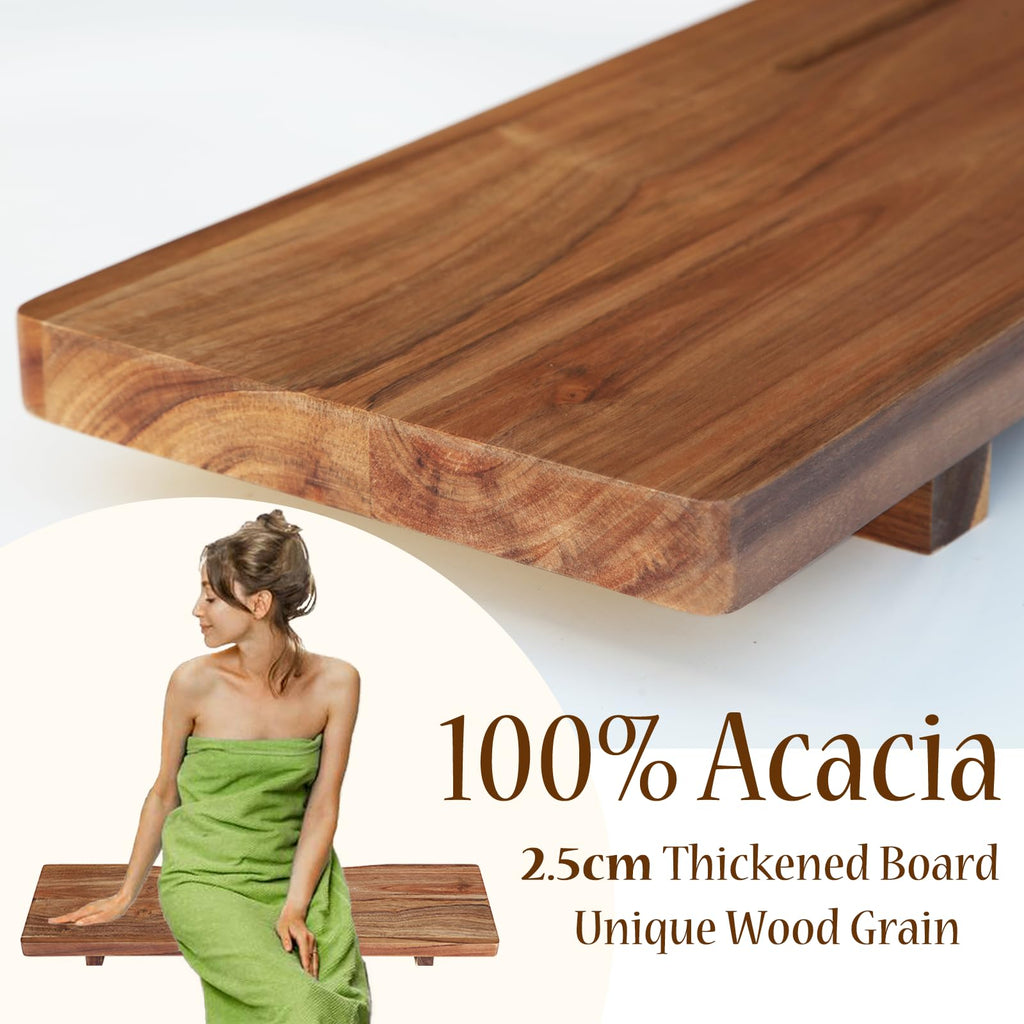 Premium Acacia Wood Bathtub Tray Caddy with Adjustable Legs, Minimalistic Design Bath Tray for Tub, Bathtub Accessories, Fit Standard and Against Wall Bath Tubs, Gift Idea for Women