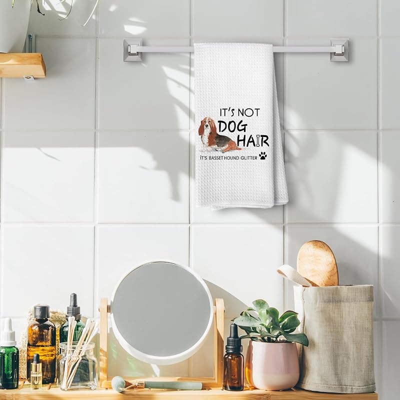 Basset Hound Funny Kitchen Towel – 16x24 Inch, Dog Lovers Gift, Decorative Dish Towel (Variation: Basset Hound)