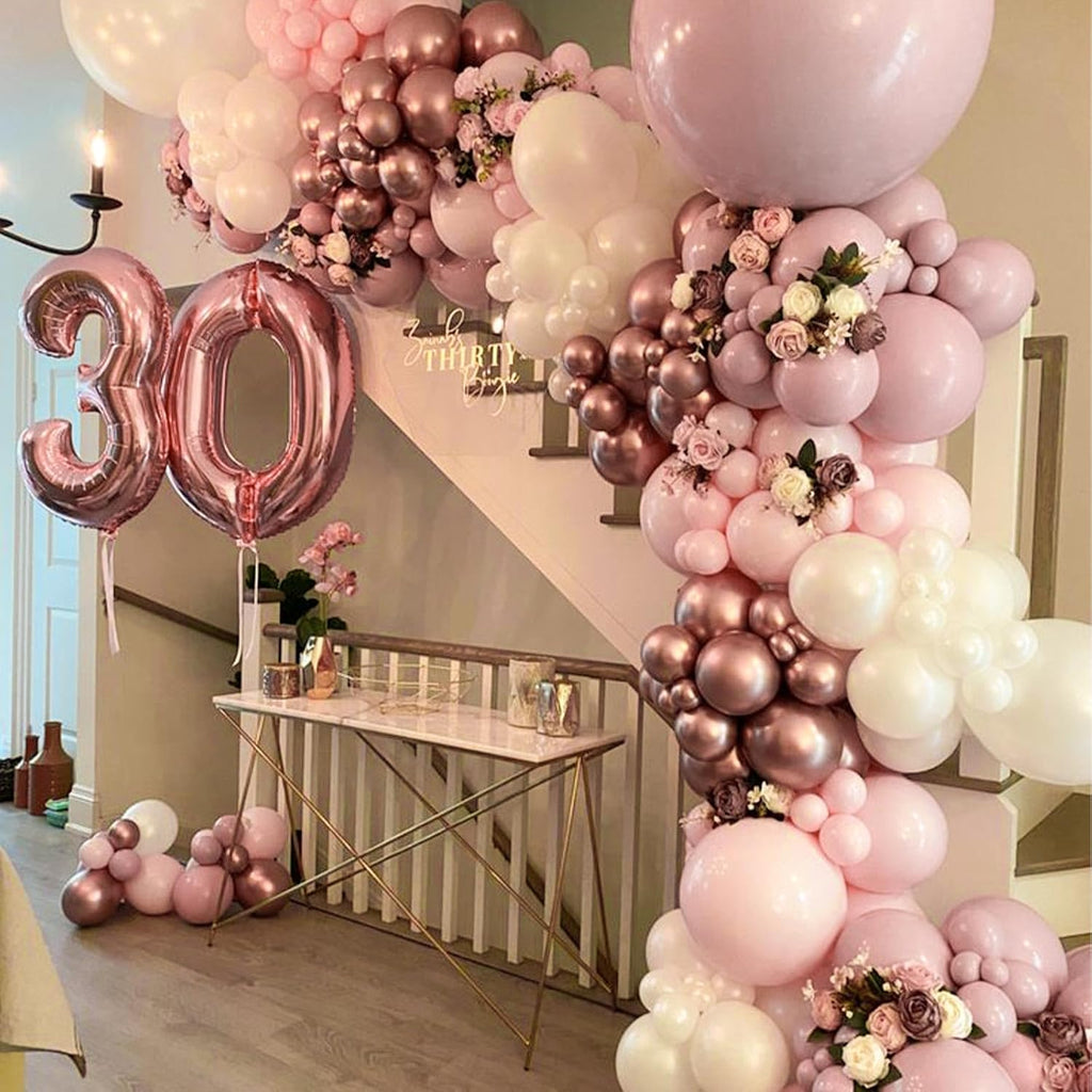 PartyWoo Dusty Pink Balloons - 50pcs 12 Inch Latex Helium Balloons for Birthday & Baby Shower Decor