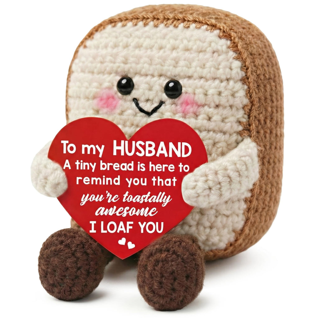 TEEBIM Gifts for Husband Fathers Day - Anniversary, Father's Day, Birthday Gifts for Husband from Wife - Fathers Crochet for Him - Inspirational Positive Support Toast Crochet Doll