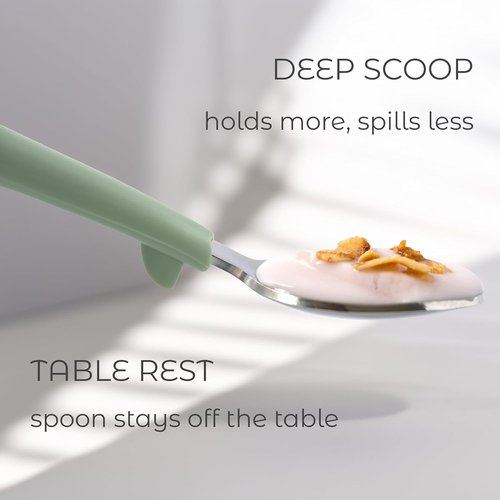 ASOMIC Toddler Utensils - 6-Piece Kids Silverware Set with Silicone Handles | Premium 316 Stainless Steel, Dishwasher Safe (Sage/Sky Blue/Ivory)