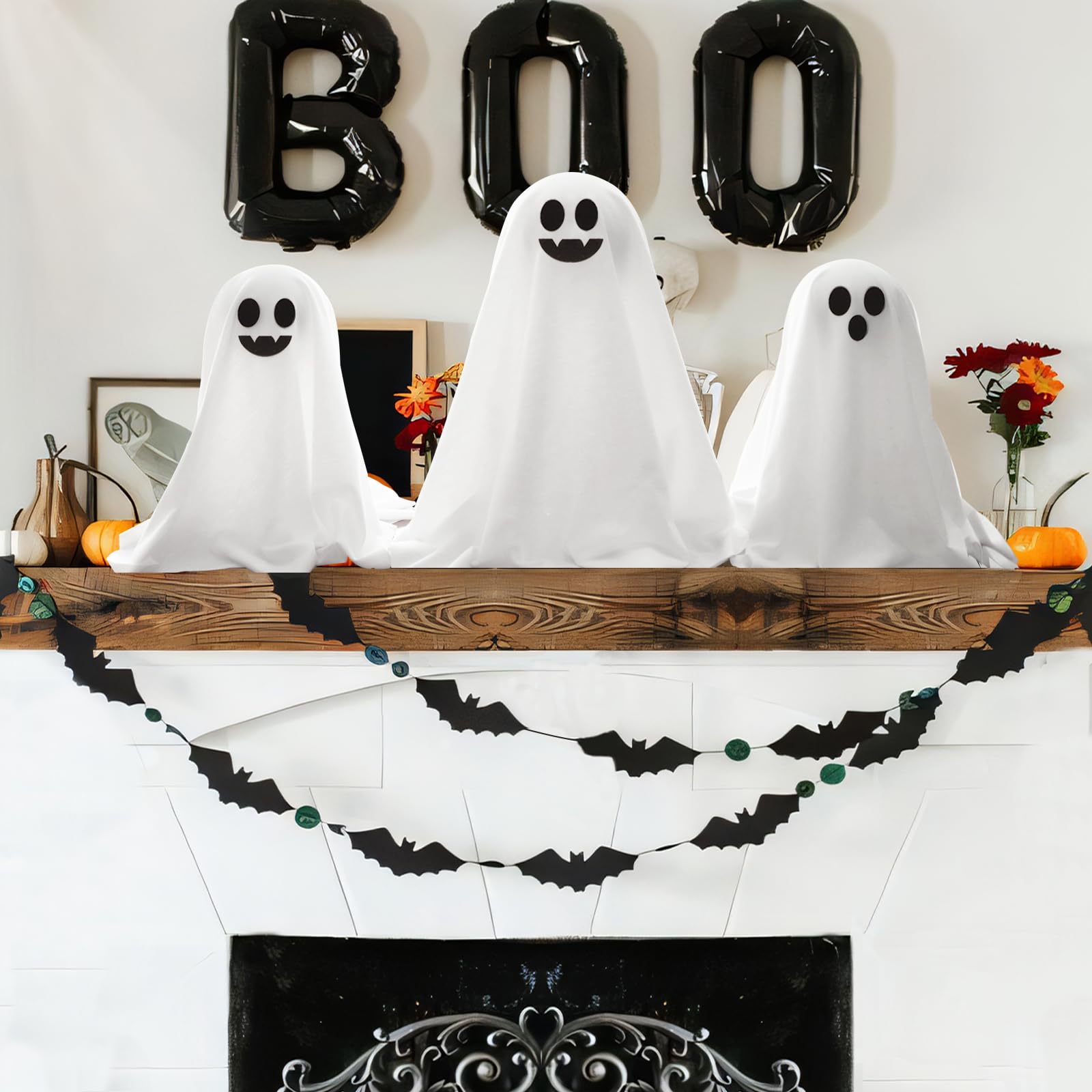 ORIENTAL CHERRY Halloween Decor - Halloween Decorations Indoor - Set of 3 DIY Spooky Ghosts Crafts - Scary Ghost for Indoor Party Home Table Room Kitchen Office