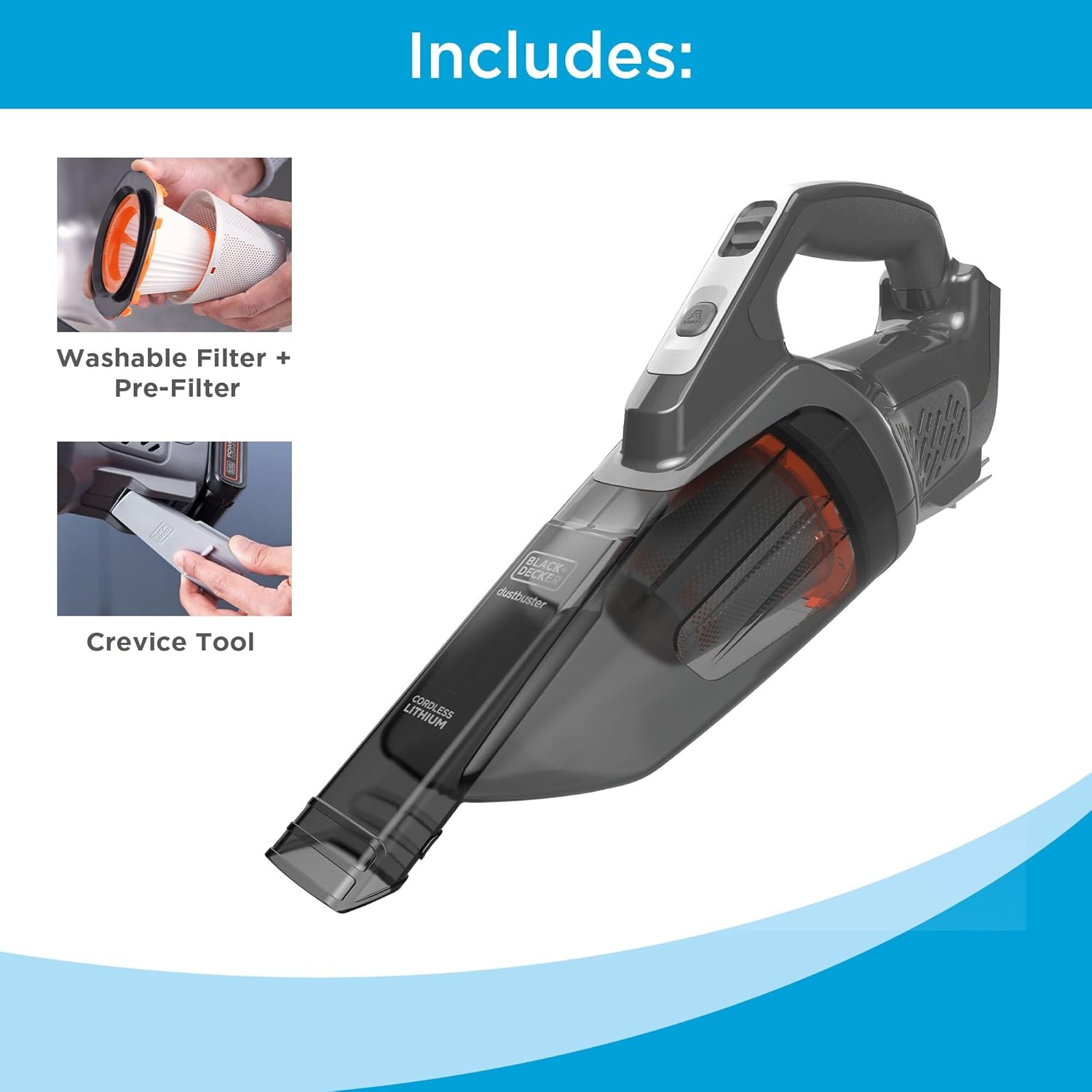 BLACK+DECKER 20V MAX POWERCONNECT Cordless Handheld Vacuum - Lightweight, Bare Tool Only