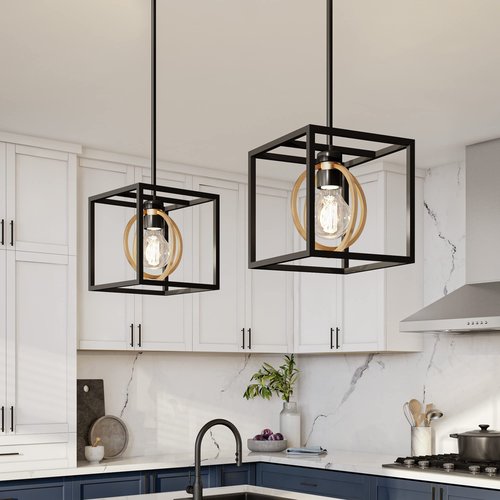 DESIGNERS FOUNTAIN Kew Gardens Pendant Light, 8.5 Inch Convertible Hanging Ceiling Fixture for Kitchen Island and Dining Room, Matte Black, D276M-8P-MB