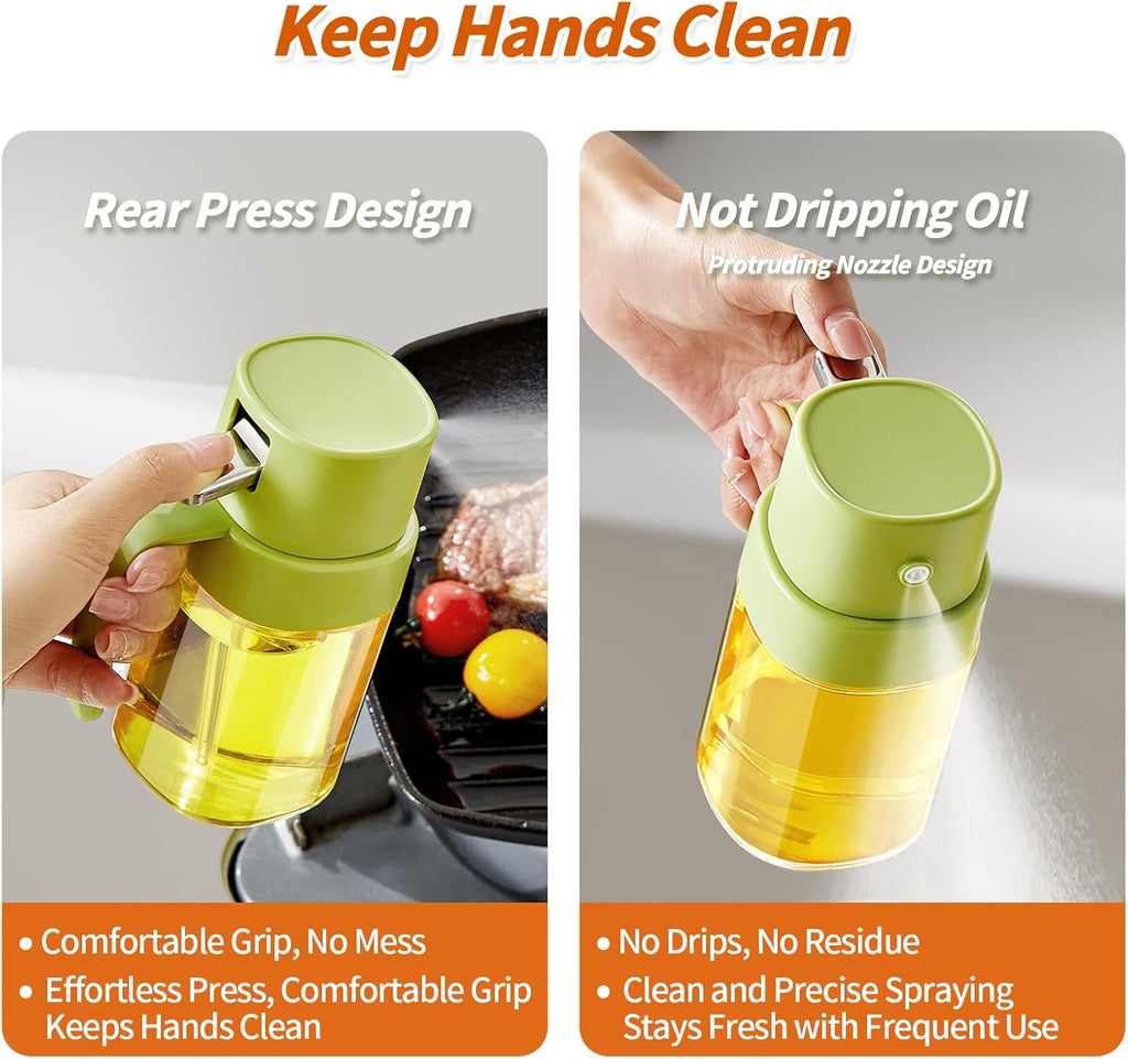 YARRAMATE Mini Oil Sprayer - Premium 6.8 OZ Food-Grade Olive Oil Spray Bottle | Portable Kitchen & BBQ Mister (Green)