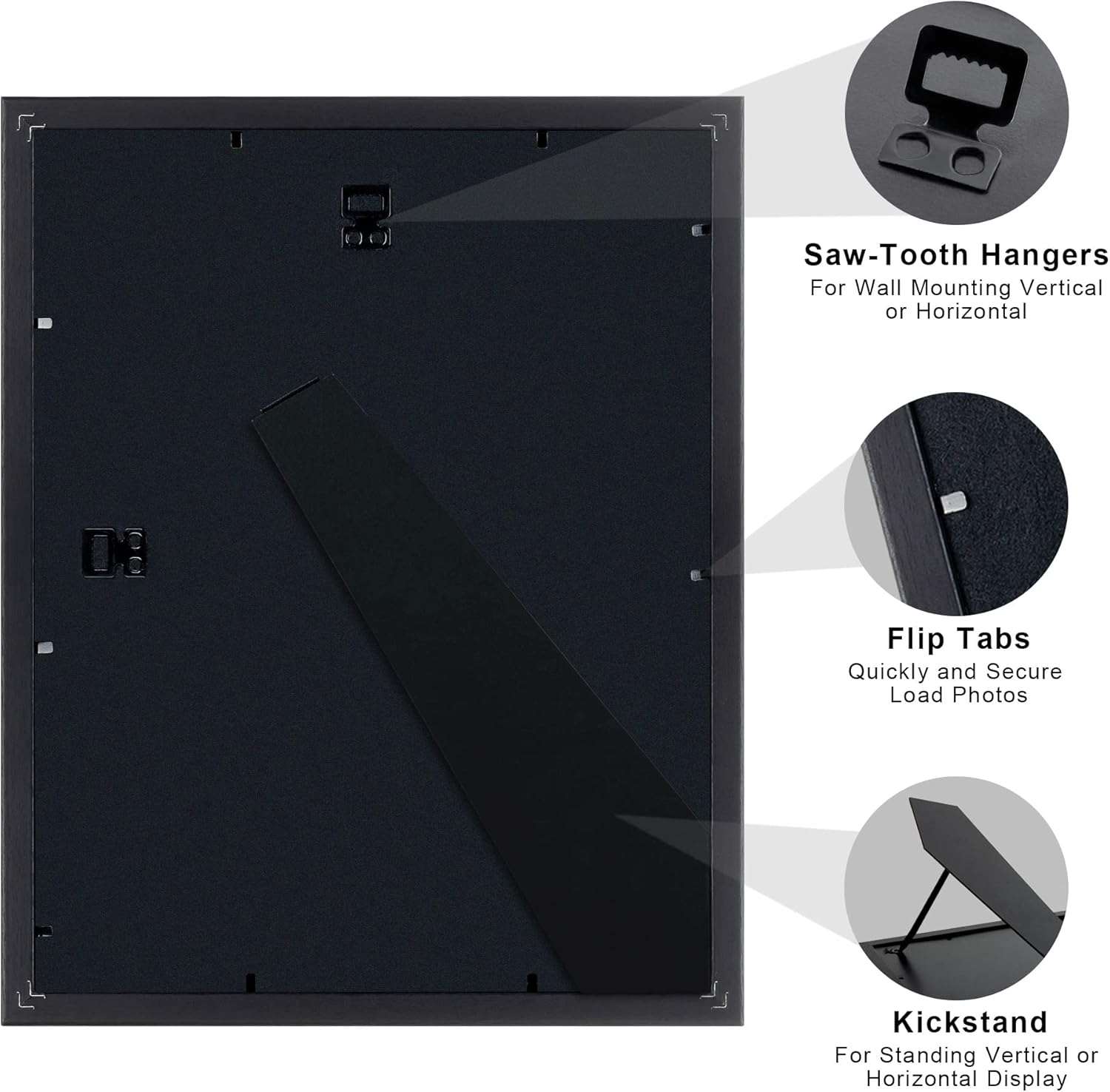 Upsimples 11x14 Diploma Frame - High Definition Glass with Black Double Mat for Wall/Tabletop Display
