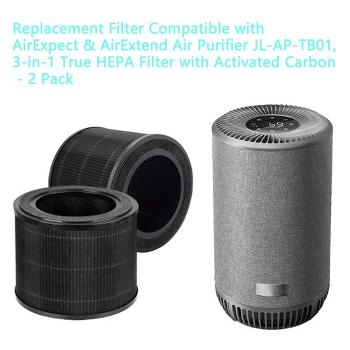 JL-AP-TB01 Replacement Filter for AirExpect AirExtend: Activated Carbon Filters Compatible with AirExpect AirExtend JL-AP-TB01 Air Purifier - 2 Pack
