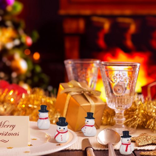 Liliful Mini Snowman Figurines - 50 Pcs Winter Resin Decorations for Christmas & DIY Crafts