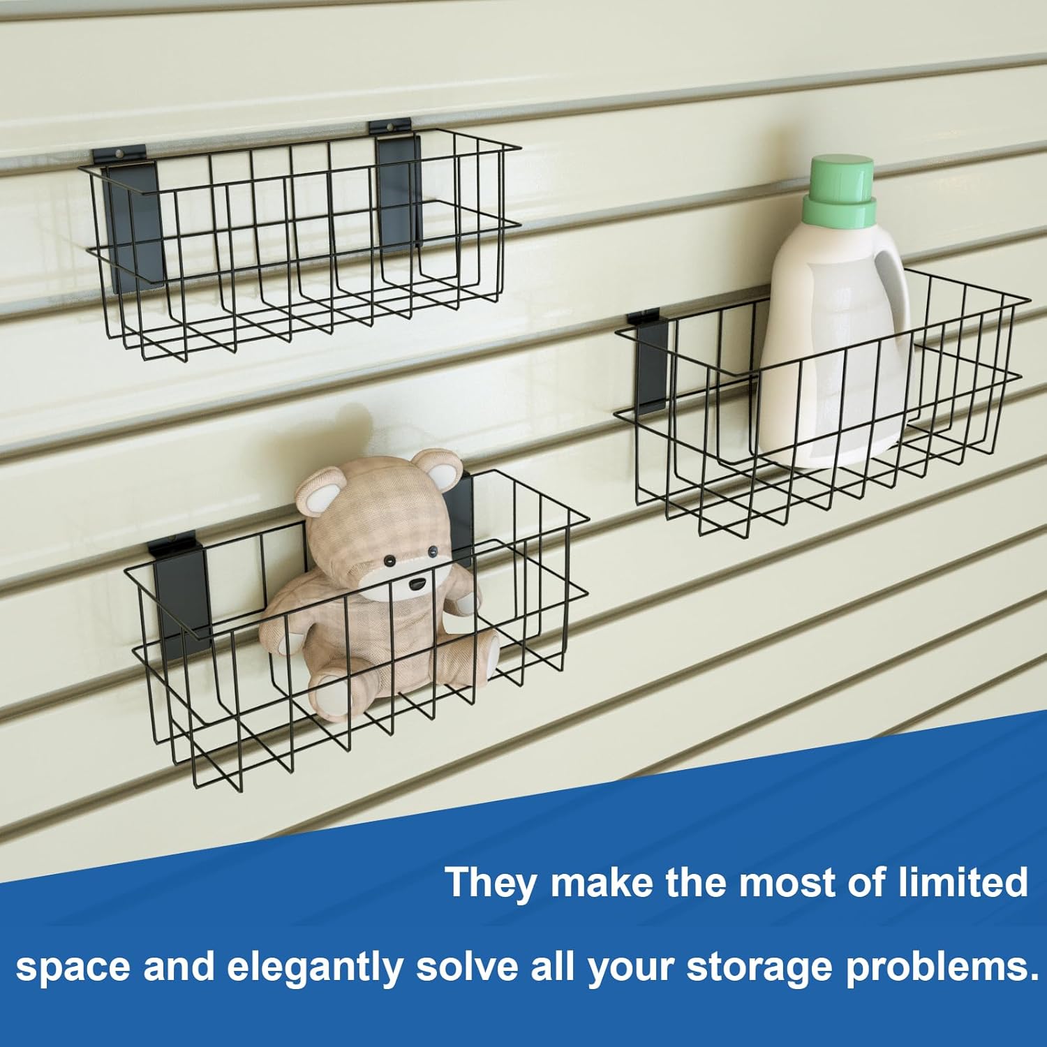 NeatiEase 29 PCS Slatwall Accessories Kit - Heavy Duty Hooks & Baskets for Garage Storage | Multi-Sized