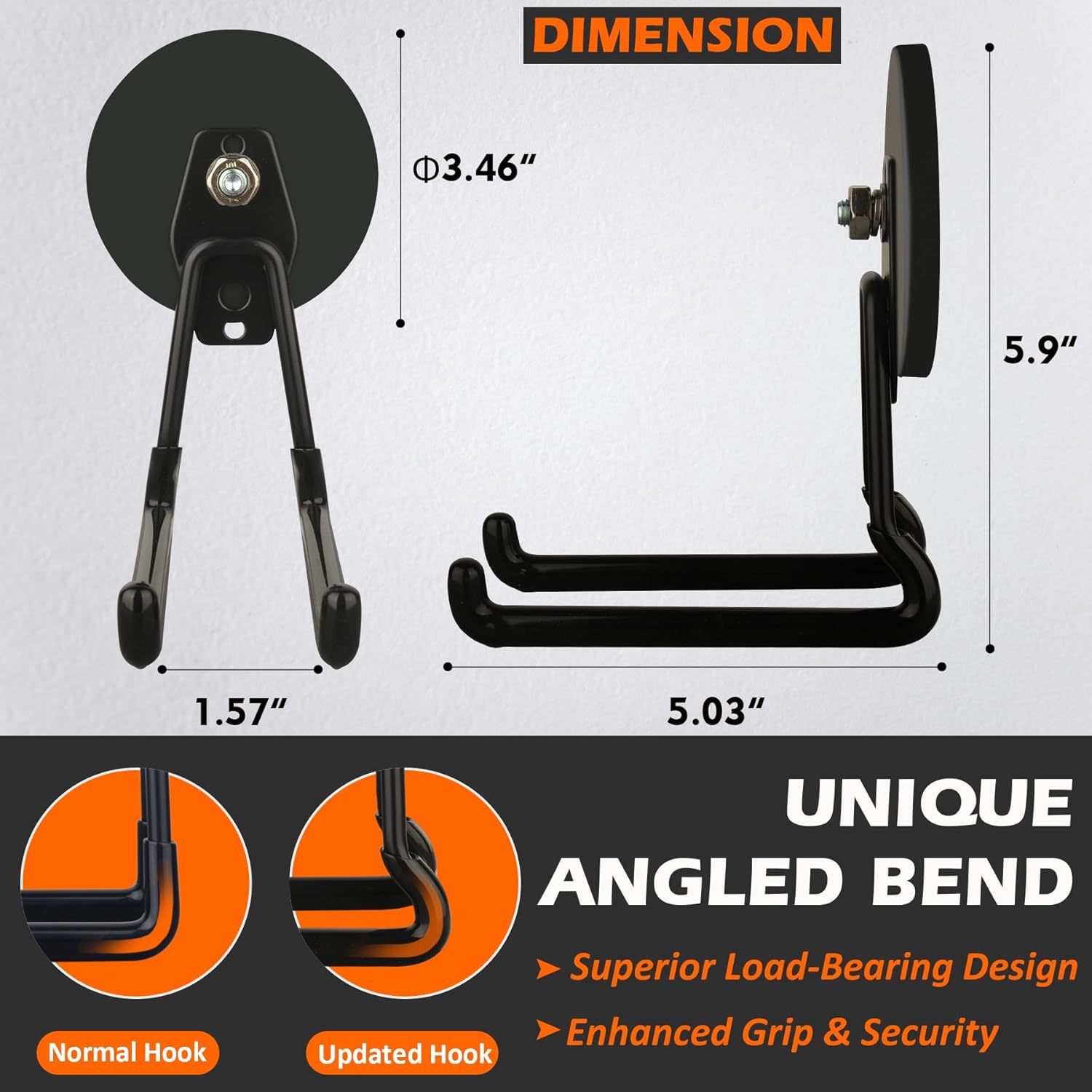 MUTUACTOR Heavy-Duty Magnetic Hooks - 40lbs Anti-Scratch Strength | 2-Pack for Garage Organization