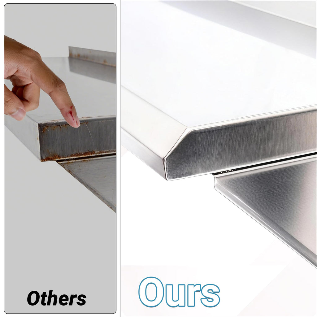 Toriexon Stainless Steel Shelf 12" x 48" - 2 Pack, 350LBS Wall Mounted Commercial Stainless Steel Shelves, Stable Stainless Wall Shelf for Kitchen, Bar, Restaurant and Garage