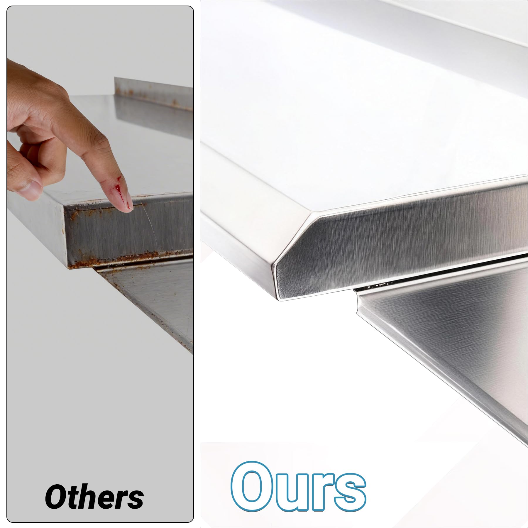 Toriexon Stainless Steel Shelf 12" x 48" - 2 Pack, 350LBS Wall Mounted Commercial Stainless Steel Shelves, Stable Stainless Wall Shelf for Kitchen, Bar, Restaurant and Garage
