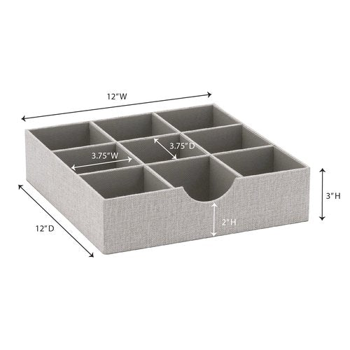 Household Essentials Drawer Organizer Tray 2 Pack, Gray