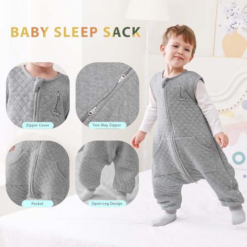 HOMEAL Toddler Sleep Sack - 1.0 TOG Wearable Blanket for Kids | Soft Cotton (2T–3T)