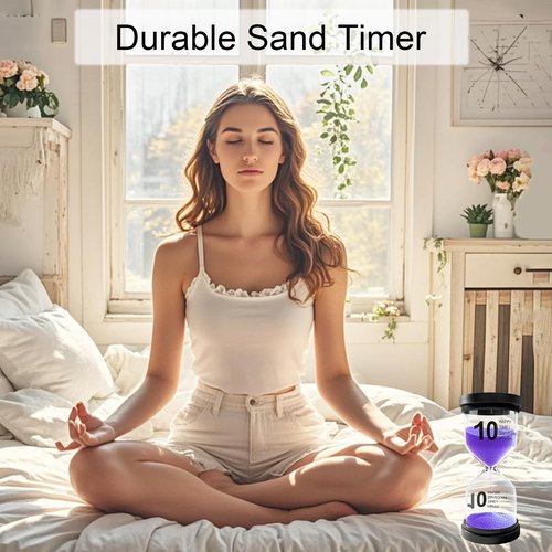 Sand Timer 5 Minute, Plastic Sand Clock for Kids, Acrylic Hourglass, Small Sandglass 5 Min for Classroom,Game,Decorative (Purple)