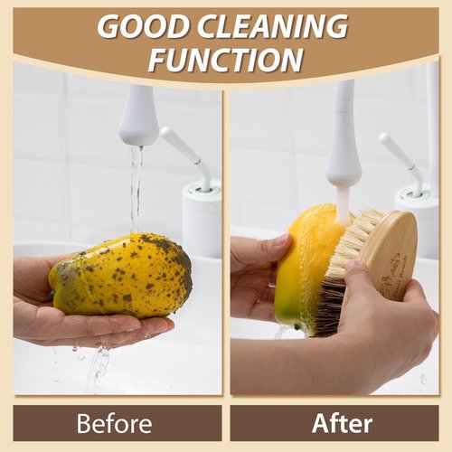 Honeydak 1 Pcs Hard and Soft Side Vegetable Brush Scrubber, Wash Brushes Potato Cleaning Brush for Food Carrot Cucumber Wash Cleaner