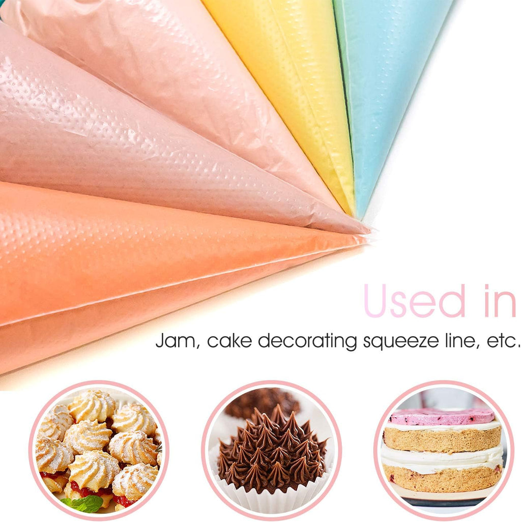 VolksRose 18-Inch Disposable Piping Bags - 100 Pcs Anti-Burst, Non-Slip Design for Cake Decorating & Icing