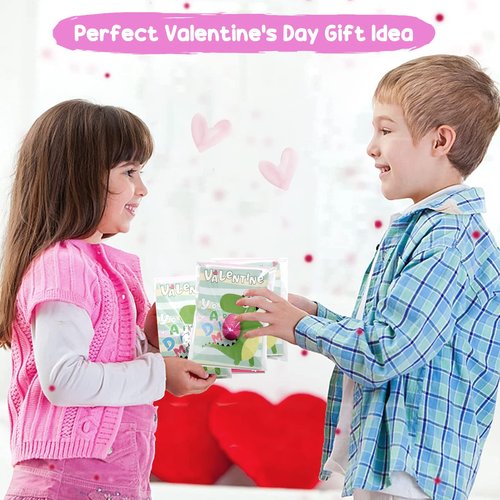 Lionoble Valentines Day Gifts for Kids, 30 Pack Valentines Cards with Dinosaur Egg Hatching Bulk, Funny Dino Eggs Valentine Exchange Cards for Girls Boys Class School Classroom Party Favors