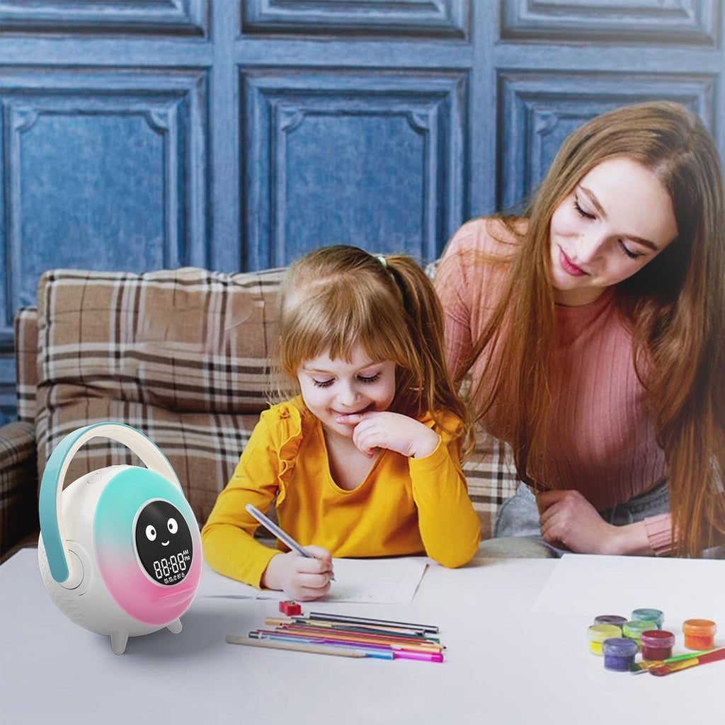 LOVME Kids Alarm Clock, Ready to Rise Sleep Training Clock with Night Lights, Sound Machine, Ok to Wake Clock for Kids, Gift Ideas for Toddler Boy Girl