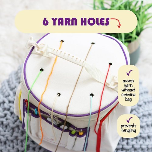 Hearth & Harbor Crochet Bag Organizer - Durable Yarn Storage for Accessories & Supplies | Canvas Design