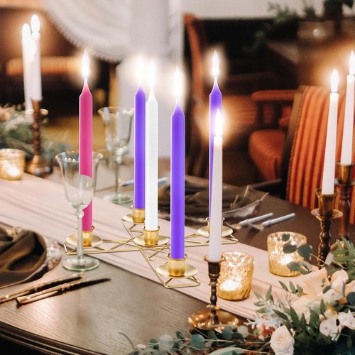 Jingmore Christmas Advent Candle Wreath Ring - Rustic Metal Holder for Pillar Candles | 2 Pcs Set