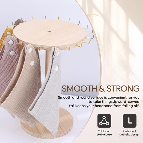 POVETIRE Baby Headband Holder Bow Organizer for Girs,Hair Ties Display Nylon Hairband Storage Head Wrap Stand Hair Accessories Organizer for Newborn Infant Toddler Kids