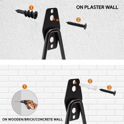 Garage Hooks - Heavy Duty Wall Storage Hanger | 12 Pack with Extension Cord Straps for Tools & Bikes (Orange)