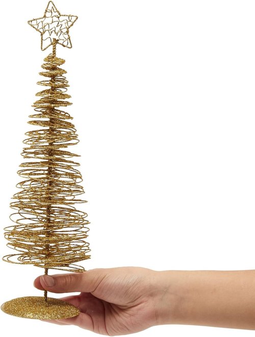 Juvale Tabletop Tree - 10.5 in Tall Gold Wire Decor | 2-Pack for Living Room & Office