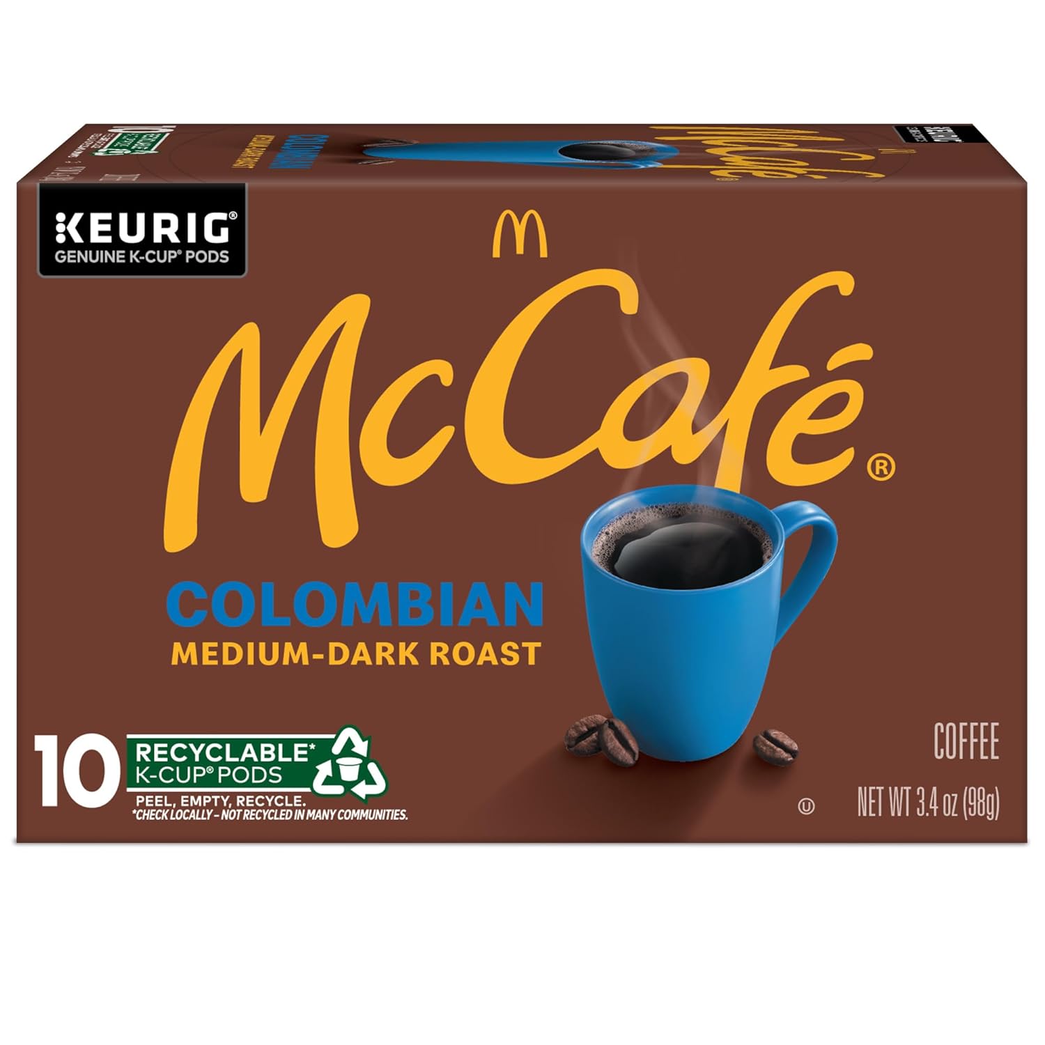 McCafe Colombian Coffee K-Cup Pods - Medium Roast, 60 Count (6 Packs of 10) for Keurig