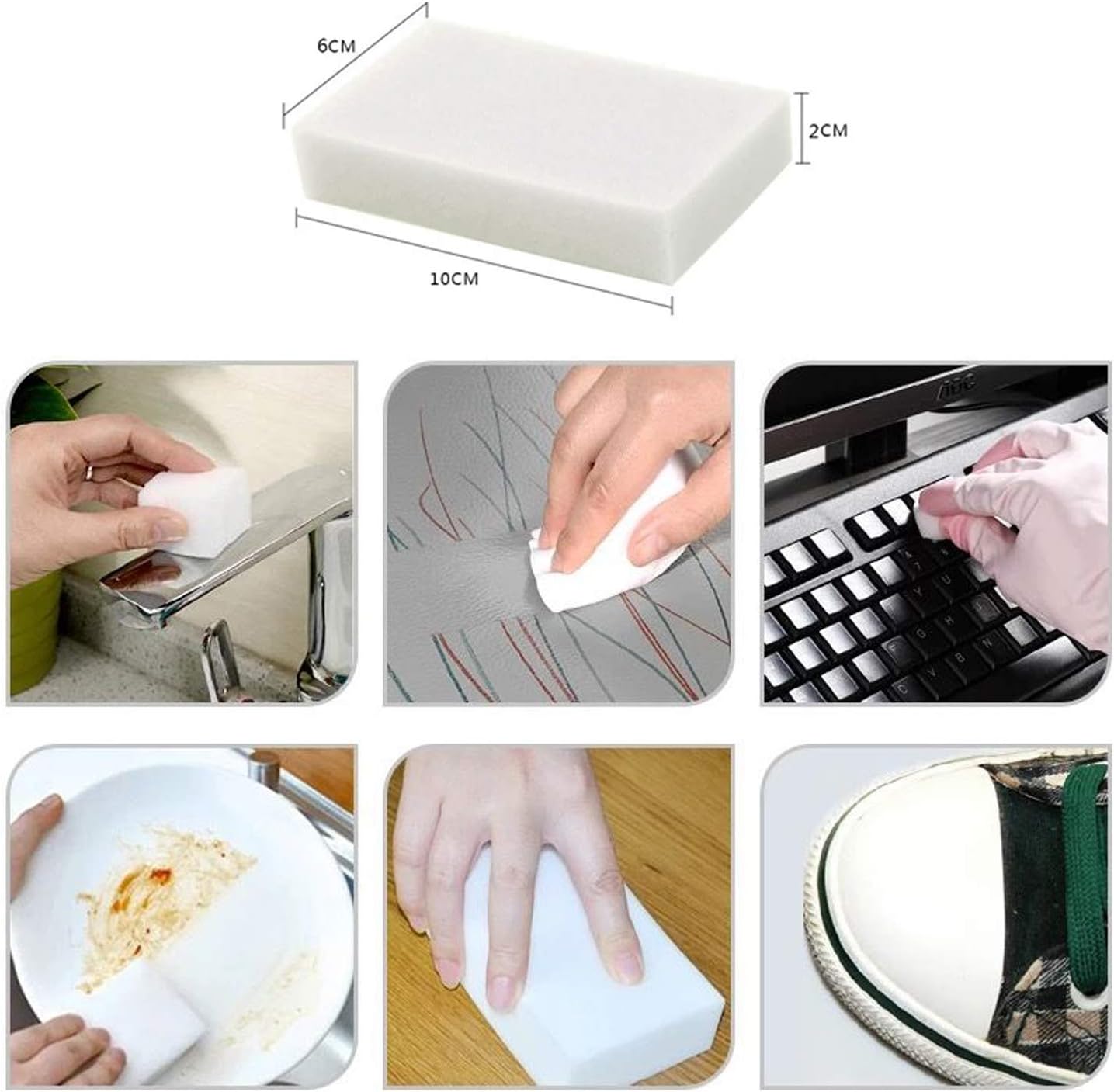 Skiennix Magic Sponge Eraser - Multi-Functional Melamine Foam Cleaner | 10 Pcs, 100x60x20mm