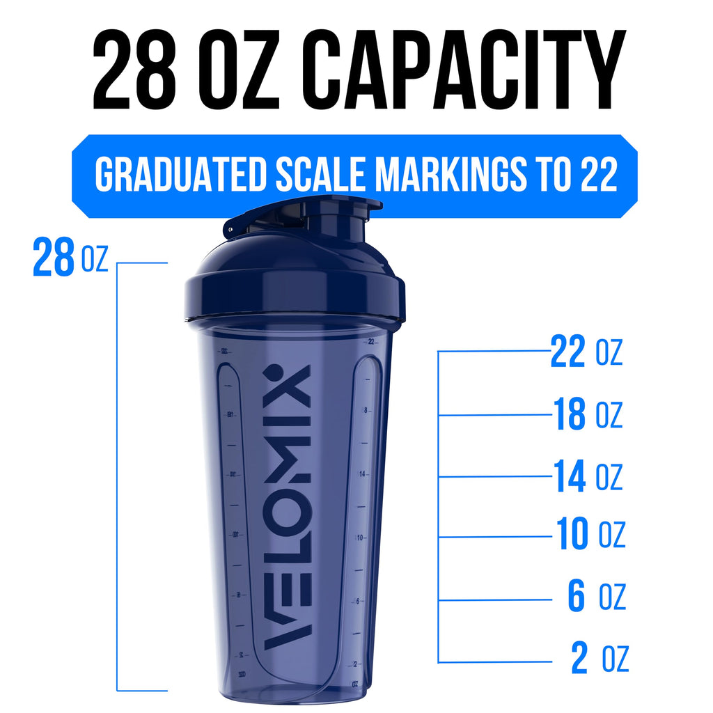 VELOMIX -4 PACK 28 Oz Protein Shaker Bottle for Protein Mixes - 4x Wire Whisk | Leak Proof Shaker Cups for Protein Shakes | Large, Stackable Protein Shaker Bottle Pack | Dishwasher Safe (Forest Edge)