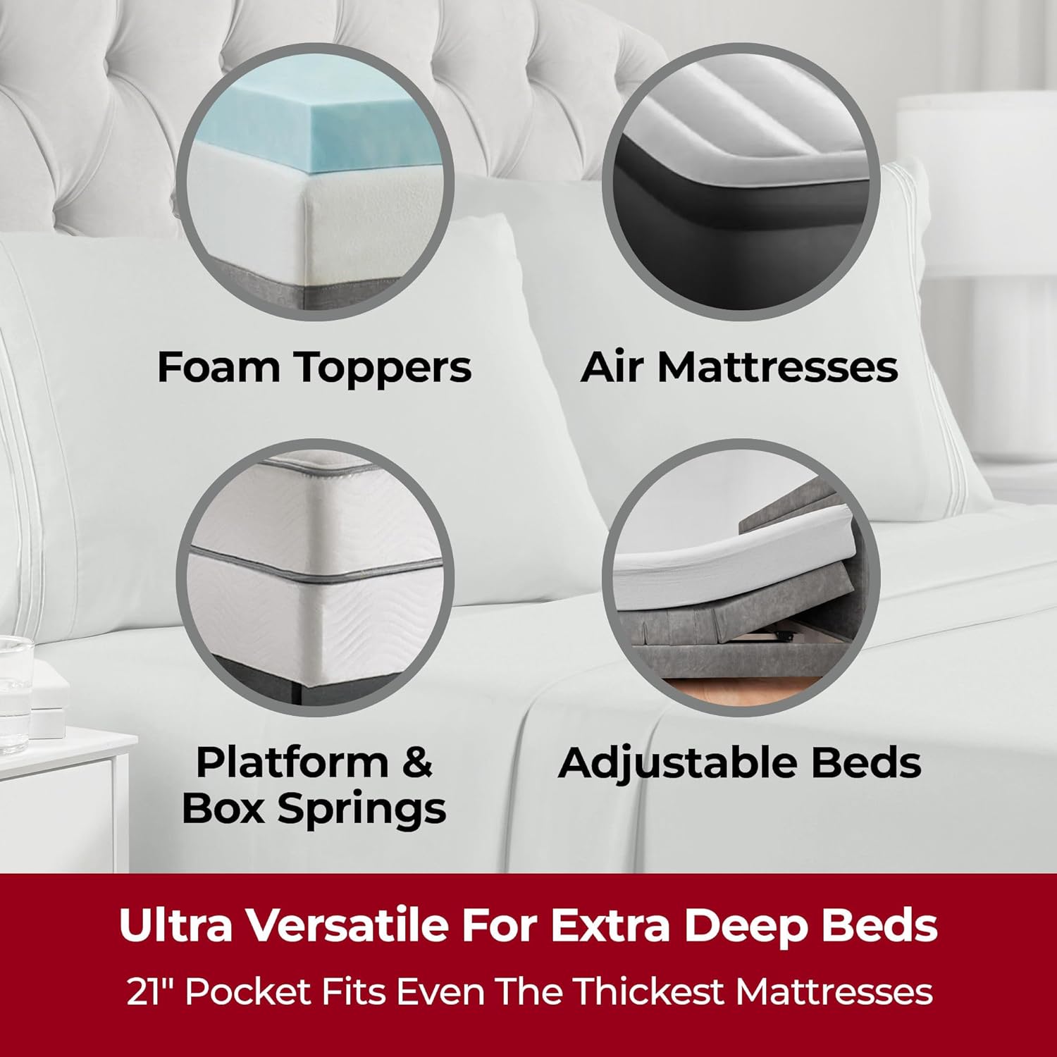 Mellanni Extra Deep California King Sheets - Hotel Luxury, Ultra Soft & Cooling Bedding | Spa Mint, 4 PC Set