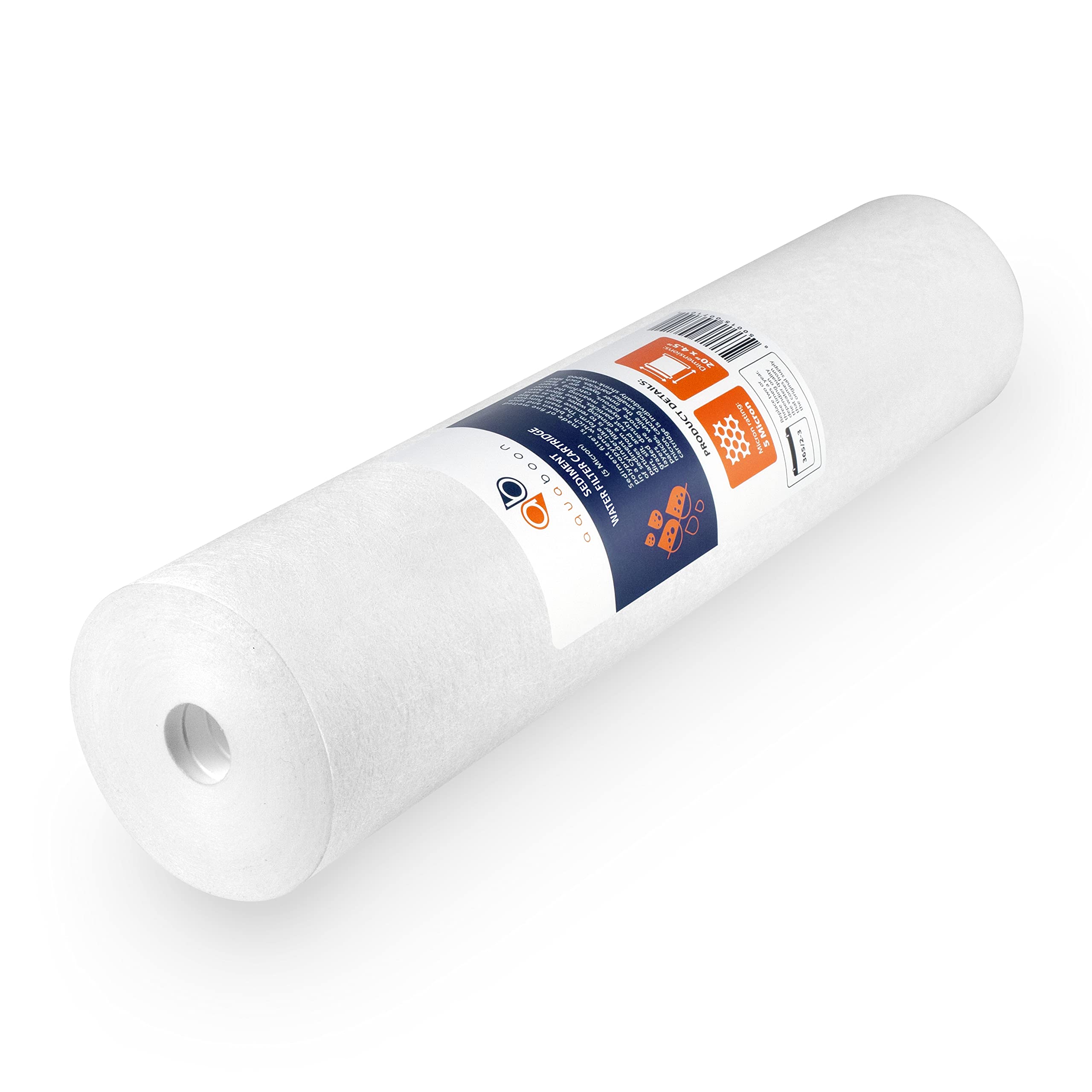 Aquaboon 5 Micron 20 x 4.5 Whole House Water Filter Replacement Cartridge Set: Sediment, GAC & Carbon Filters for 3-Stage Water Filtration System 1 Pack