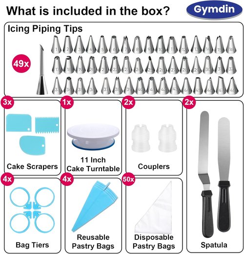 222 PCS Cake Decorating Kit by [Brand Name] - Complete Set with Turntable, Piping Bags, Spatulas & More