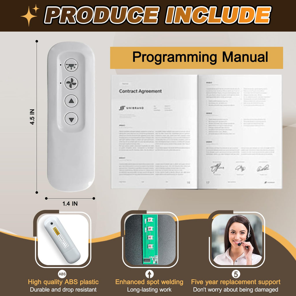 99813 for Hunter Fan Remote Replacement Only Fit for 434MHz 3-Speed 99814 and 99106 Hunter Fan Receivers, 3-Speed Ceiling Fan Hand Control, Dove Grey, Five Year Free Replacement(Holder not Included)
