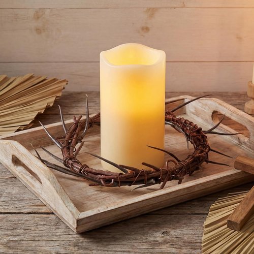 Daifunli Jesus Crown of Thorns Headpiece - Elegant Candle Holder Ring Wreath for Home Decor