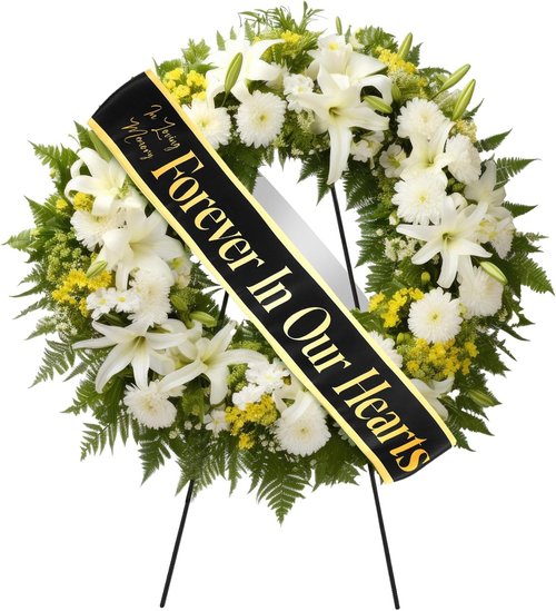 Fanfanwin Funeral Sash - Memorial Wreath Ribbon for Celebration of Life | 58x4'' (Black Gold)