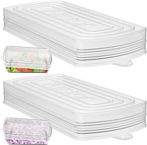 Fullstar Silicone Stretch Lids | Reusable Food Covers for Choppers & Slicers - Flexible & Durable - Pack of 2