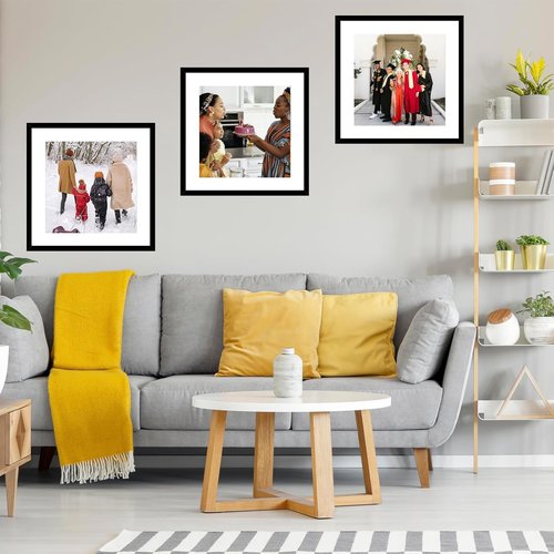 JCJMY 22x22 Black Picture Frame - Display 18x18 Photos with Mat or 22x22 Without Mat | Shatter-Resistant Plexiglass