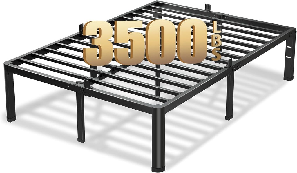 VIPSHOW 20-Inch Heavy Duty Metal Queen Bed Frame - Noise-Free, Easy Assembly, No Box Spring Needed