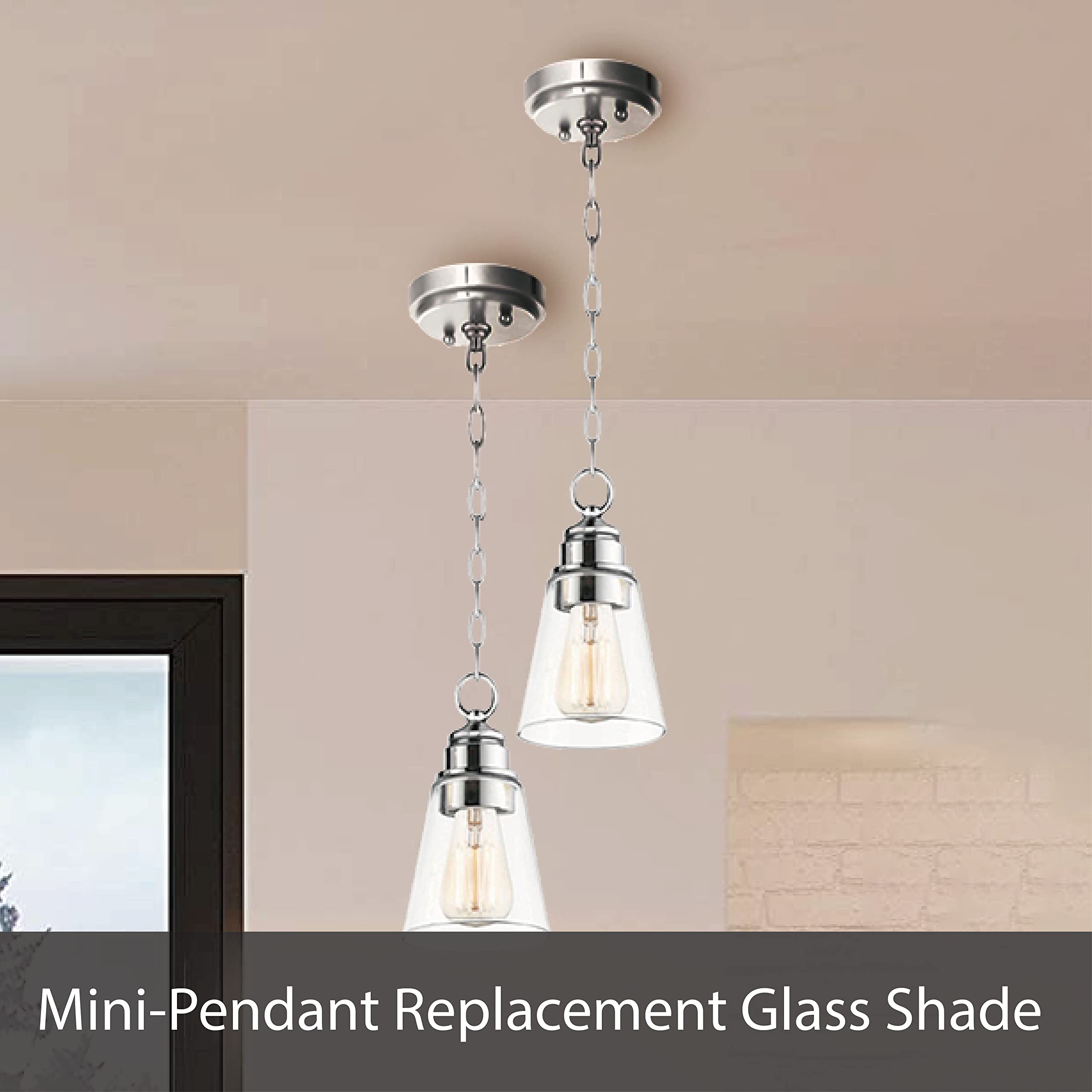 Aspen Creative 23625-60-3, Clear Glass Shade For Lighting Fixture/Vanity Light/Wall Light, Size: 5-3/8" D x 4-3/4" H, 3Pcs/Pack