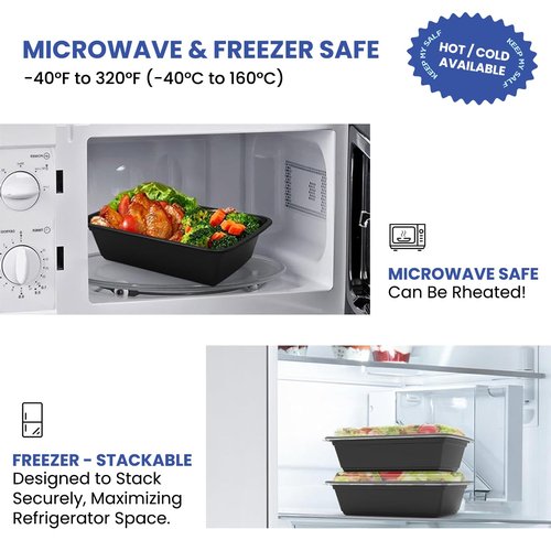 Eco Maicoco 15 Pack 32oz Meal Prep Containers Reusable BPA-Free, Disposable Food Storage Containers with Lids, Leakproof To Go Food Containers Bento Box, Microwave Freezer Dishwasher Safe