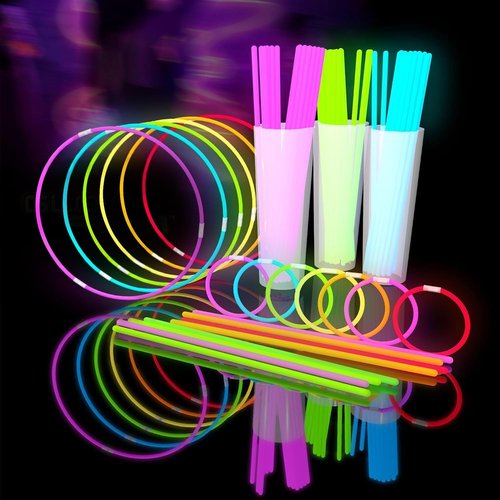 Glow Fever 209-Piece Glow Sticks Bulk Party Pack - 100 8" Glow Sticks & 109 Accessories for Festivals | Rave & Halloween Fun